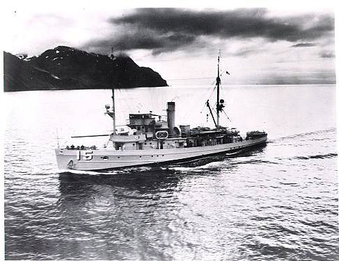 Lieutenant Crotty served as second-in-command on board USS Quail from the middle of December 1941 until mid-April 1942. During his brief assignment to Quail, the vessel swept mines, shot down enemy aircraft and bombarded enemy troops threatening American and Filipino forces on the Bataan Peninsula. (U.S. Navy photograph) Lieutenant Crotty served as second-in-command on board USS Quail from the middle of December 1941 until mid-April 1942. During his brief assignment to Quail, the vessel swept mines, shot down enemy aircraft and bombarded enemy troops threatening American and Filipino forces on the Bataan Peninsula. (U.S. Navy photograph)